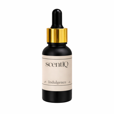 ScentIQ Indulgence essential oil bottle on a white background